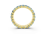 Yellow gold Emerald Cut Aquamarine Eternity Band with Shared Prong Setting_9