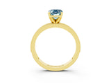 Yellow gold Emerald Cut Aquamarine Milgrain Pavé Engagement Ring with Four-Prong Setting_15