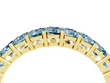 Yellow gold Emerald Cut Aquamarine Prong-Set Eternity Band_10
