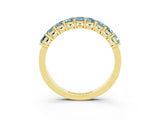 Yellow gold Emerald Cut Aquamarine Prong-Set Eternity Band_9