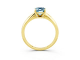 Yellow gold Emerald Cut Aquamarine Solitaire Engagement Ring with Classic Band and Four-Prong Setting_27