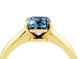 Yellow gold Emerald Cut Aquamarine Solitaire Engagement Ring with Classic Band and Four-Prong Setting_28