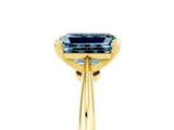 Yellow gold Emerald Cut Aquamarine Solitaire Engagement Ring with Classic Band and Four-Prong Setting_29