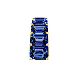 Yellow gold Emerald Cut Blue Sapphire Eternity Band with Shared Prong Setting_11