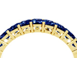 Yellow gold Emerald Cut Blue Sapphire Prong-Set Eternity Band_10
