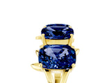 Yellow gold Emerald Cut Blue Sapphire Prong-Set Half Eternity Band_23