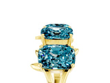 Yellow gold Emerald Cut Blue Topaz Prong-Set Half Eternity Band_23