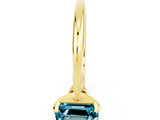 Yellow gold Emerald Cut Blue Topaz Solitaire Engagement Ring with Classic Band and Four-Prong Setting_24