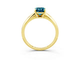 Yellow gold Emerald Cut Blue Topaz Solitaire Engagement Ring with Classic Band and Four-Prong Setting_27