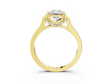 Yellow gold Emerald Cut Brilliant Solitaire Diamond Ring with Channel Set Band and Bar Prong Setting_15