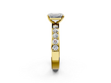 Yellow gold Emerald Cut Channel Set Diamond Engagement Ring with Four-Prong Setting_248