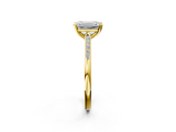 Yellow gold Emerald Cut Channel Set Solitaire Engagement Ring with Four-Prong Setting_172