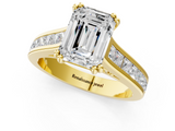 Yellow gold Emerald Cut Channel Set Solitaire Engagement Ring with Prong Setting_34