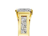Yellow gold Emerald Cut Channel Set Solitaire Ring with Four-Prong Setting_11