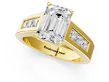 Yellow gold Emerald Cut Channel Set Solitaire Ring with Four-Prong Setting_7