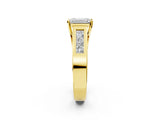 Yellow gold Emerald Cut Channel Set Solitaire Ring with Four-Prong Setting_8