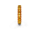 Yellow gold Emerald Cut Citrine Eternity Band with Shared Prong Setting_8