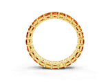 Yellow gold Emerald Cut Citrine Eternity Band with Shared Prong Setting_9