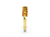 Yellow gold Emerald Cut Citrine Prong-Set Eternity Band_8