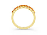 Yellow gold Emerald Cut Citrine Prong-Set Eternity Band_9