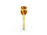 Yellow gold Emerald Cut Citrine Prong-Set Half Eternity Band_20