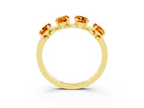 Yellow gold Emerald Cut Citrine Prong-Set Half Eternity Band_21