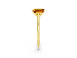 Yellow gold Emerald Cut Citrine Solitaire Engagement Ring with Cathedral Setting and Four-Prong Mount_26