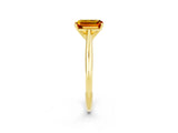 Yellow gold Emerald Cut Citrine Solitaire Engagement Ring with Cathedral Setting and Four-Prong Mount_32