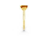 Yellow gold Emerald Cut Citrine Solitaire Engagement Ring with Cathedral Setting and Four-Prong Mount_68