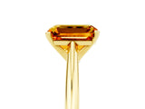 Yellow gold Emerald Cut Citrine Solitaire Engagement Ring with Cathedral Setting and Four-Prong Mount_71