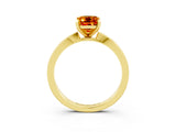 Yellow gold Emerald Cut Citrine Solitaire Engagement Ring with Classic Band and Four-Prong Setting_27