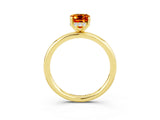 Yellow gold Emerald Cut Citrine Solitaire Ring with Thin Band and Four-Prong Setting_15