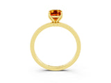 Yellow gold Emerald Cut Citrine Solitaire Ring with Thin Band and Prong Setting_27