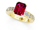 Yellow gold Emerald Cut Cut Channel Set Diamond Engagement Ring with Four-Prong Setting_1