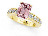 Yellow gold Emerald Cut Cut Channel Set Diamond Engagement Ring with Four-Prong Setting_1