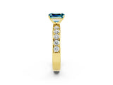 Yellow gold Emerald Cut Cut Channel Set Diamond Engagement Ring with Four-Prong Setting_2