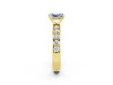 Yellow gold Emerald Cut Cut Channel Set Diamond Engagement Ring with Four-Prong Setting_2