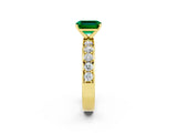 Yellow gold Emerald Cut Cut Channel Set Diamond Engagement Ring with Four-Prong Setting_2