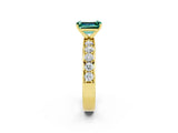 Yellow gold Emerald Cut Cut Channel Set Diamond Engagement Ring with Four-Prong Setting_2