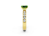 Yellow gold Emerald Cut Cut Channel Set Diamond Engagement Ring with Four-Prong Setting_2