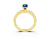 Yellow gold Emerald Cut Cut Channel Set Diamond Engagement Ring with Four-Prong Setting_3