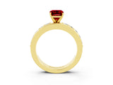 Yellow gold Emerald Cut Cut Channel Set Diamond Engagement Ring with Four-Prong Setting_3