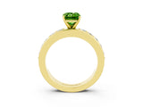 Yellow gold Emerald Cut Cut Channel Set Diamond Engagement Ring with Four-Prong Setting_3