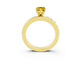 Yellow gold Emerald Cut Cut Channel Set Diamond Engagement Ring with Four-Prong Setting_3