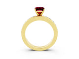 Yellow gold Emerald Cut Cut Channel Set Diamond Engagement Ring with Four-Prong Setting_3