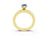 Yellow gold Emerald Cut Cut Channel Set Diamond Engagement Ring with Four-Prong Setting_3