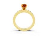 Yellow gold Emerald Cut Cut Channel Set Diamond Engagement Ring with Four-Prong Setting_3