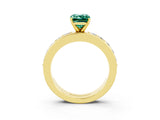 Yellow gold Emerald Cut Cut Channel Set Diamond Engagement Ring with Four-Prong Setting_3