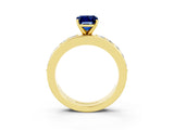 Yellow gold Emerald Cut Cut Channel Set Diamond Engagement Ring with Four-Prong Setting_3