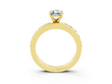 Yellow gold Emerald Cut Cut Channel Set Diamond Engagement Ring with Four-Prong Setting_3